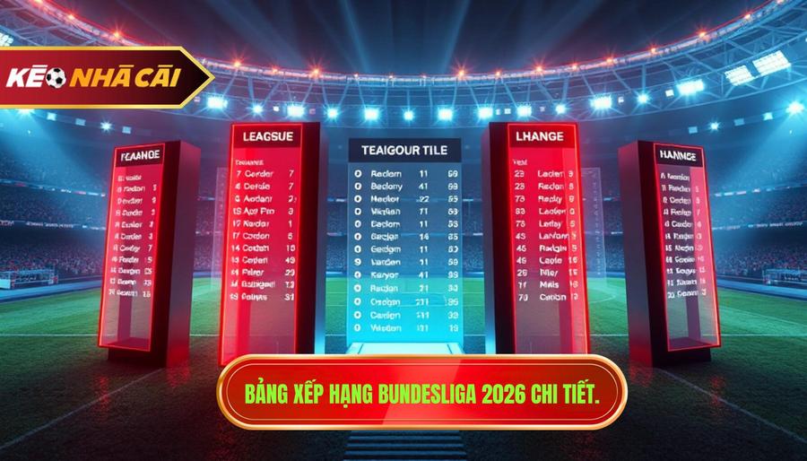 Bảng xếp hạng Bundesliga 2026 chi tiết.